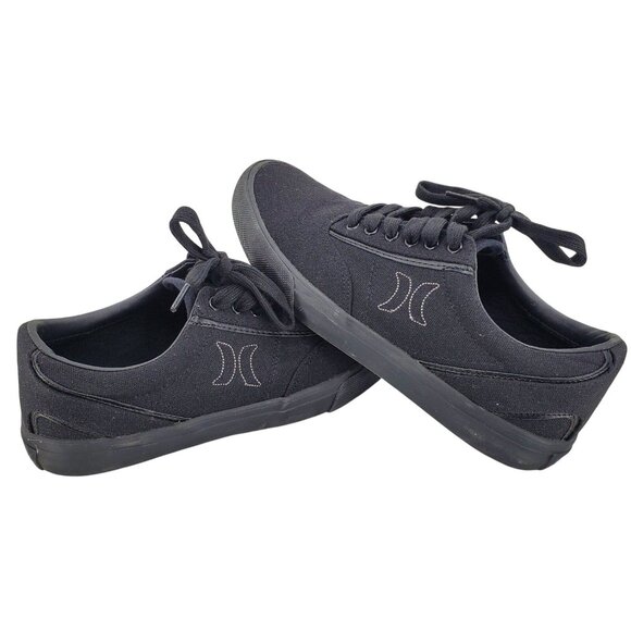 Hurley 9 Sneaker Men Arlo Canvas Lace-up Casual Shoes Classic Black Athleisure - Picture 2 of 13